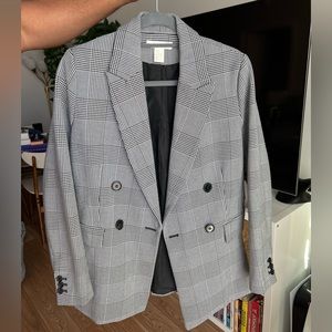 Black and white plaid blazer
